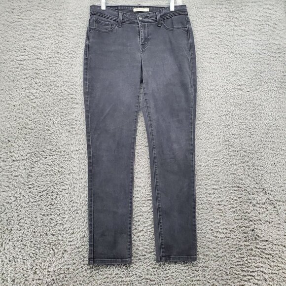 Levis Jeans Womens 29 Washed Black 529 Curvy Skinny Stretch Mid Rise - Picture 2 of 10